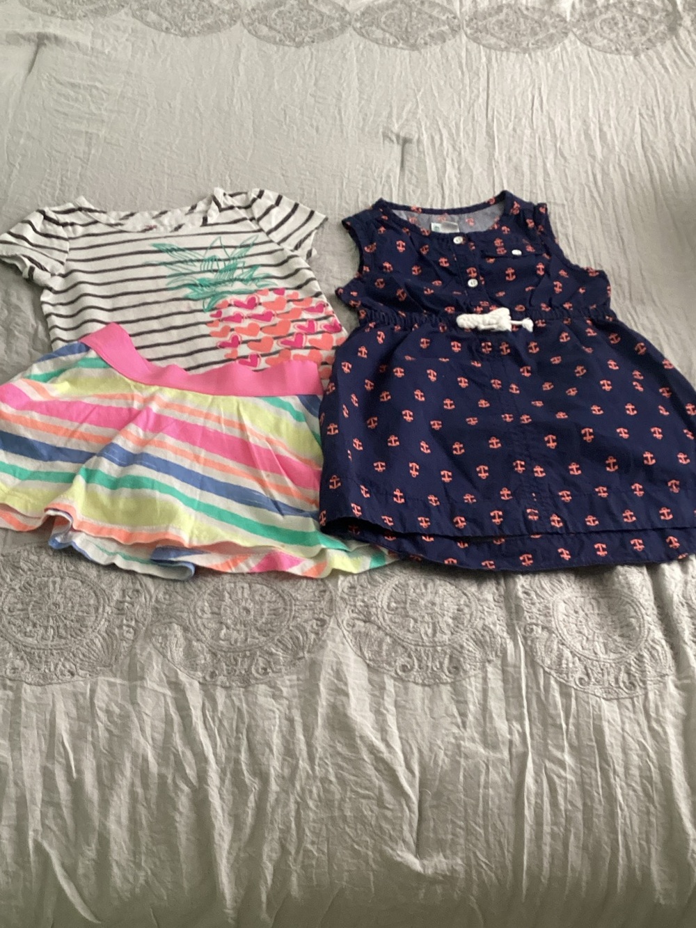 🧁 Navy Anchor Print Sleeveless Dress & Skirt/Top